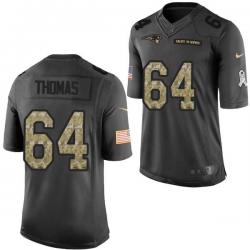 [Mens/Womens/Youth]Thomas New England Football Team Jerseys -New England #64 Donald Thomas Salute To Service Jersey