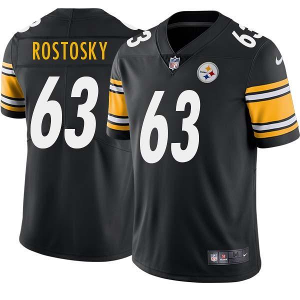 Black Mens Womens Youth Pete Rostosky Steelers #63 Stitched American Football Jersey