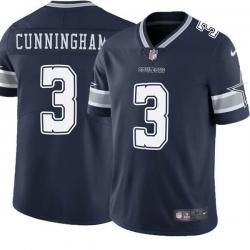 Navy Richie Cunningham Cowboys #3 Stitched American Football Jersey Custom Sewn-on Patches Mens Womens Youth