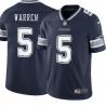 Navy John Warren Cowboys #5 Stitched American Football Jersey Custom Sewn-on Patches Mens Womens Youth