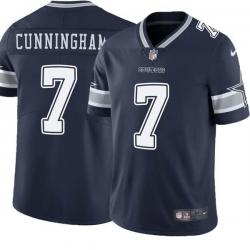 Navy Randall Cunningham Cowboys #7 Stitched American Football Jersey Custom Sewn-on Patches Mens Womens Youth