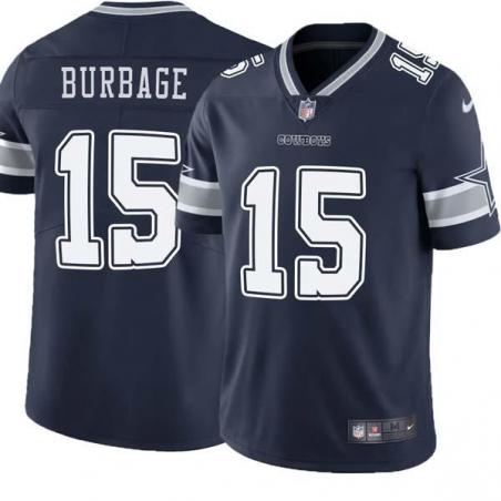 Navy Cornell Burbage Cowboys #15 Stitched American Football Jersey Custom Sewn-on Patches Mens Womens Youth