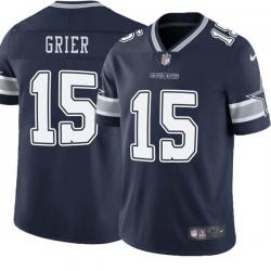 Navy Will Grier Cowboys #15 Stitched American Football Jersey Custom Sewn-on Patches Mens Womens Youth