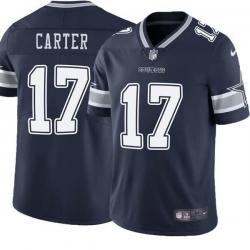 Navy Quincy Carter Cowboys #17 Stitched American Football Jersey Custom Sewn-on Patches Mens Womens Youth