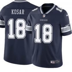 Navy Bernie Kosar Cowboys #18 Stitched American Football Jersey Custom Sewn-on Patches Mens Womens Youth