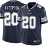 Navy Richie Anderson Cowboys #20 Stitched American Football Jersey Custom Sewn-on Patches Mens Womens Youth