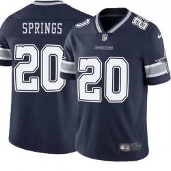 Navy Ron Springs Cowboys #20 Stitched American Football Jersey Custom Sewn-on Patches Mens Womens Youth