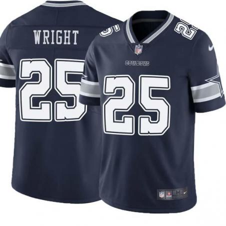 Navy Nahshon Wright Cowboys #25 Stitched American Football Jersey Custom Sewn-on Patches Mens Womens Youth