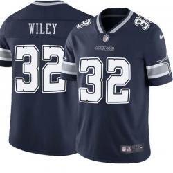 Navy Michael Wiley Cowboys #32 Stitched American Football Jersey Custom Sewn-on Patches Mens Womens Youth