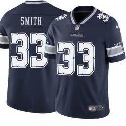 Navy Timmy Smith Cowboys #33 Stitched American Football Jersey Custom Sewn-on Patches Mens Womens Youth