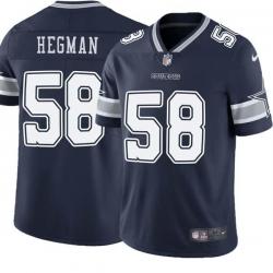 Navy Mike Hegman Cowboys #58 Stitched American Football Jersey Custom Sewn-on Patches Mens Womens Youth