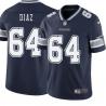 Navy Jorge Diaz Cowboys #64 Stitched American Football Jersey Custom Sewn-on Patches Mens Womens Youth