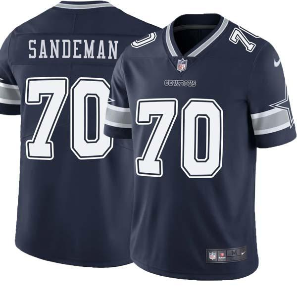 Navy Bill Sandeman Cowboys #70 Stitched American Football Jersey Custom Sewn-on Patches Mens Womens Youth