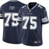 Navy Bob Fry Cowboys #75 Stitched American Football Jersey Custom Sewn-on Patches Mens Womens Youth