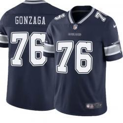 Navy John Gonzaga Cowboys #76 Stitched American Football Jersey Custom Sewn-on Patches Mens Womens Youth