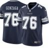 Navy John Gonzaga Cowboys #76 Stitched American Football Jersey Custom Sewn-on Patches Mens Womens Youth