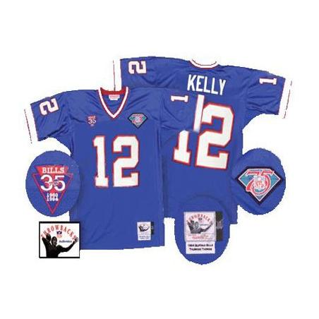 Jim Kelly Buffalo Football Jersey - Buffalo #12 Football Jersey(Blue Throwback)