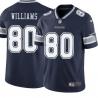 Navy Stepfret Williams Cowboys #80 Stitched American Football Jersey Custom Sewn-on Patches Mens Womens Youth