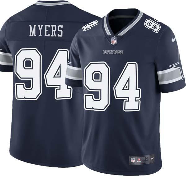 Navy Michael Myers Cowboys #94 Stitched American Football Jersey Custom Sewn-on Patches Mens Womens Youth