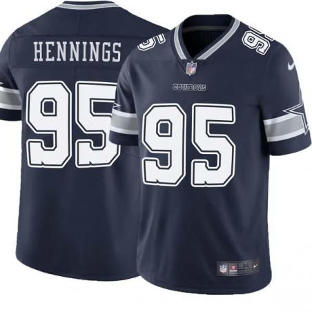 Navy Chad Hennings Cowboys #95 Stitched American Football Jersey Custom Sewn-on Patches Mens Womens Youth