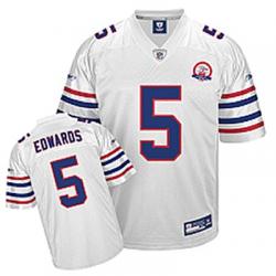 Trent Edwards Buffalo Football Jersey - Buffalo #5 Football Jersey(Full White with 50th patch)