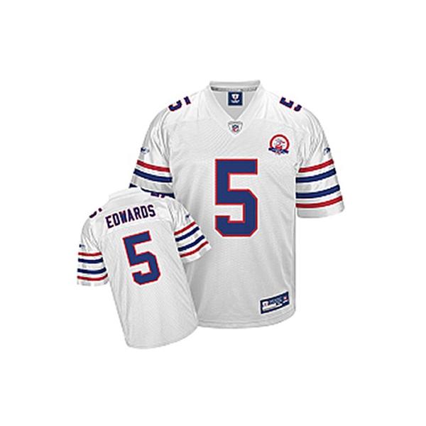 Trent Edwards Buffalo Football Jersey - Buffalo #5 Football Jersey(Full White with 50th patch)