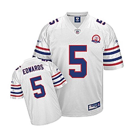 Trent Edwards Buffalo Football Jersey - Buffalo #5 Football Jersey(Full White with 50th patch)