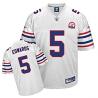 Trent Edwards Buffalo Football Jersey - Buffalo #5 Football Jersey(Full White with 50th patch)