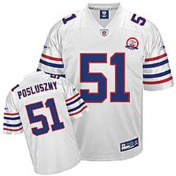 Paul Posluszny Buffalo Football Jersey - Buffalo #51 Football Jersey(Full White With 50th Patch)