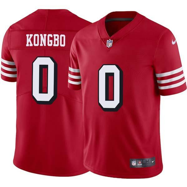 Red Throwback Jonathan Kongbo 49ers Jersey Custom Sewn-on Patches Mens Womens Youth