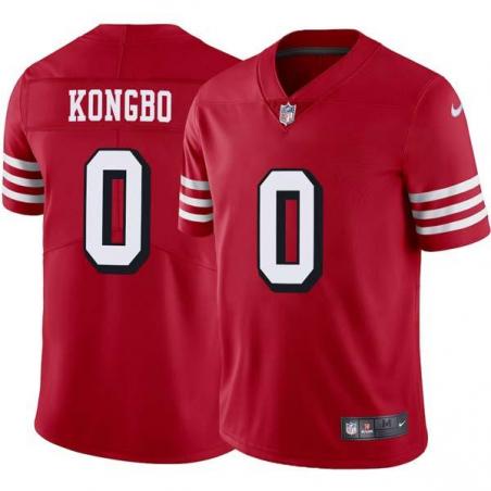 Red Throwback Jonathan Kongbo 49ers Jersey Custom Sewn-on Patches Mens Womens Youth