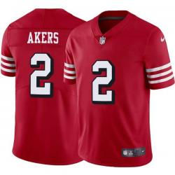 Red Throwback David Akers 49ers Jersey Custom Sewn-on Patches Mens Womens Youth