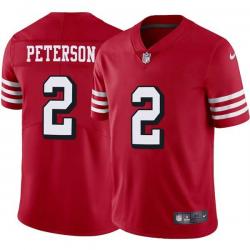 Red Throwback Todd Peterson 49ers Jersey Custom Sewn-on Patches Mens Womens Youth