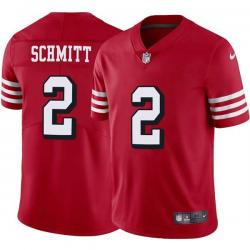 Red Throwback Ricky Schmitt 49ers Jersey Custom Sewn-on Patches Mens Womens Youth