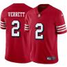 Red Throwback Jason Verrett 49ers Jersey Custom Sewn-on Patches Mens Womens Youth