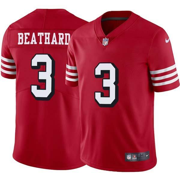 Red Throwback C.J. Beathard 49ers Jersey Custom Sewn-on Patches Mens Womens Youth