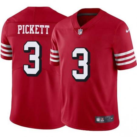 Red Throwback Cody Pickett 49ers Jersey Custom Sewn-on Patches Mens Womens Youth