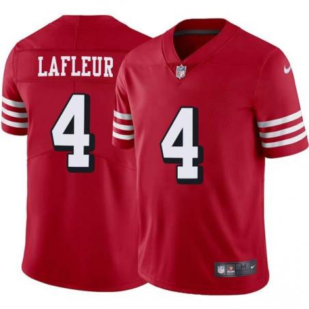 Red Throwback Bill LaFleur 49ers Jersey Custom Sewn-on Patches Mens Womens Youth