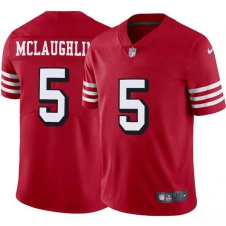 Red Throwback Chase McLaughlin 49ers Jersey Custom Sewn-on Patches Mens Womens Youth