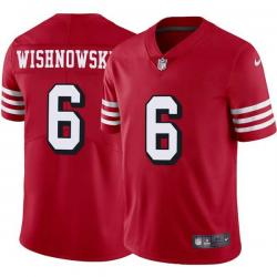 Red Throwback Mitch Wishnowsky 49ers Jersey Custom Sewn-on Patches Mens Womens Youth