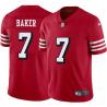 Red Throwback Jason Baker 49ers Jersey Custom Sewn-on Patches Mens Womens Youth