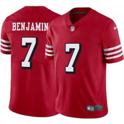 Red Throwback Guy Benjamin 49ers Jersey Custom Sewn-on Patches Mens Womens Youth