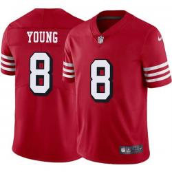 Red Throwback Steve Young 49ers Jersey Custom Sewn-on Patches Mens Womens Youth