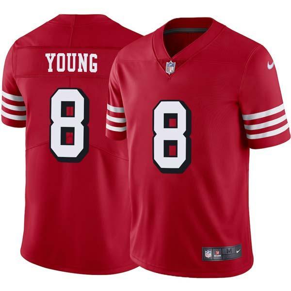 Red Throwback Steve Young 49ers Jersey Custom Sewn-on Patches Mens Womens Youth