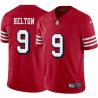 Red Throwback Barry Helton 49ers Jersey Custom Sewn-on Patches Mens Womens Youth