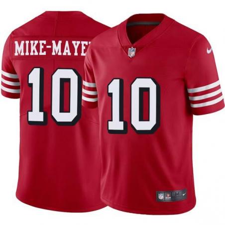 Red Throwback Steve Mike-Mayer 49ers Jersey Custom Sewn-on Patches Mens Womens Youth