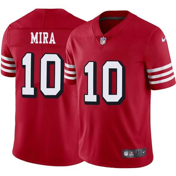 Red Throwback George Mira 49ers Jersey Custom Sewn-on Patches Mens Womens Youth