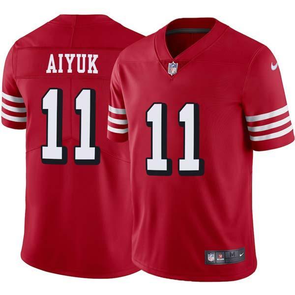 Red Throwback Brandon Aiyuk 49ers Jersey Custom Sewn-on Patches Mens Womens Youth