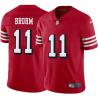 Red Throwback Jeff Brohm 49ers Jersey Custom Sewn-on Patches Mens Womens Youth