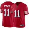 Red Throwback Ty Detmer 49ers Jersey Custom Sewn-on Patches Mens Womens Youth